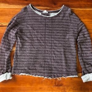 Melrose and Market burgundy/grey cut off sweater